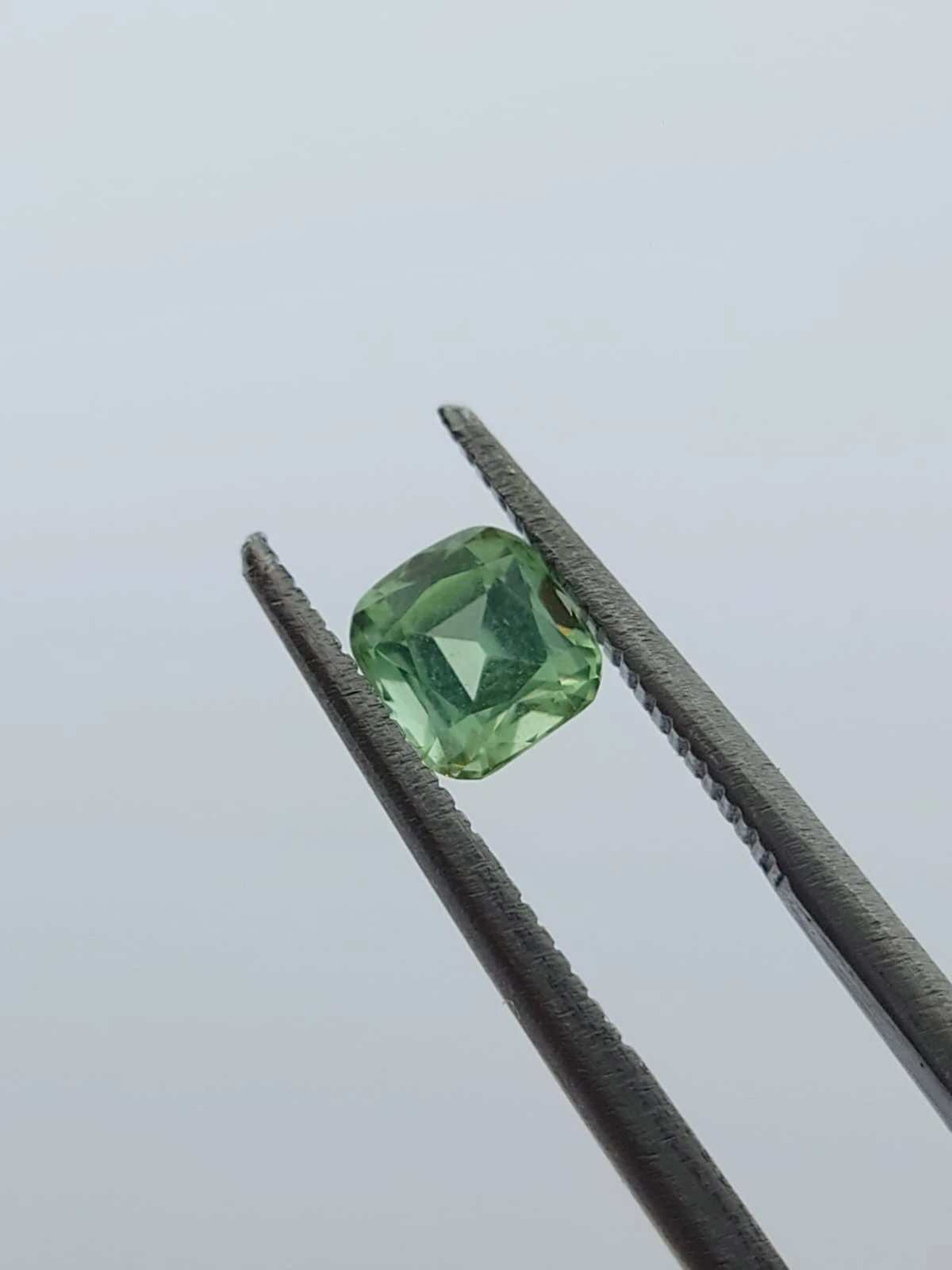 0.45ct Natural Light Seaform Green Tourmaline in Cushion Cut From Afghanistan — view 1